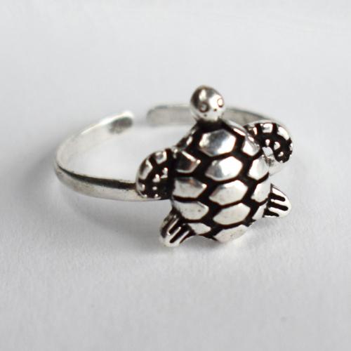 Ring, silver colour, Turtle