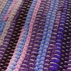 Rag place mat rectangular recycled cotton & polyester handmade purple 20x30cm