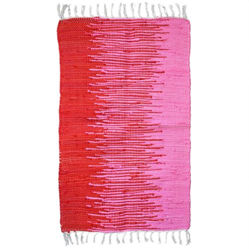 Rag rug, recycled cotton, red/pink gradient 80 x 120cm