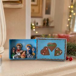 Mini Traditional Ceramic Matchbox Nativity Hearts