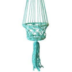 Hanging basket, macrame teal 17cm diameter