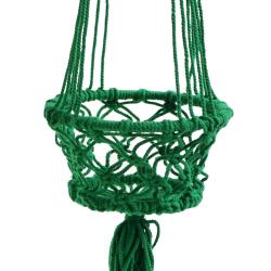Hanging basket, macrame green 17cm diameter