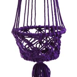 Hanging basket, macrame purple 17cm diameter