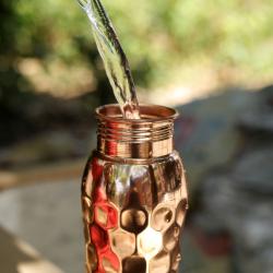 Copper water bottle, diamond look , 600ml