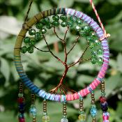 Dreamcatcher tree jewelled rainbow 7.5cm