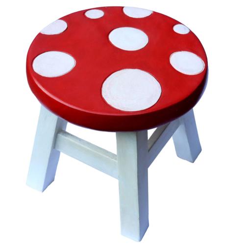 Child's wooden stool, toadstool