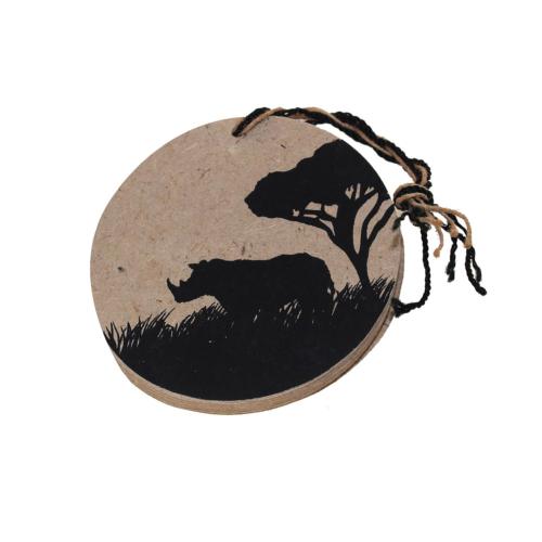 Elephant poo round notepad rhinoceros design 7.5cm