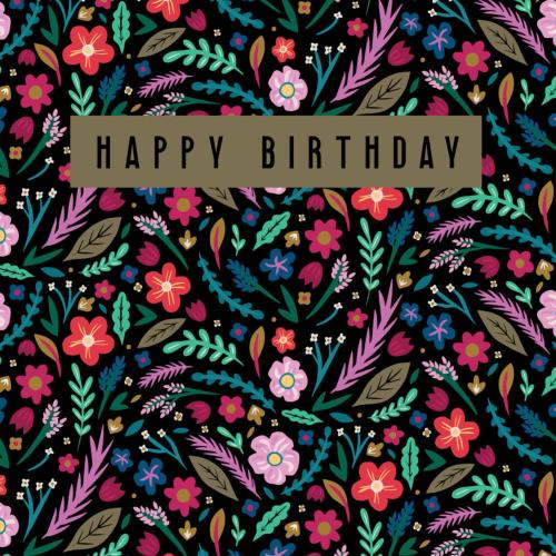 Birthday card "Floral" 16x16cm