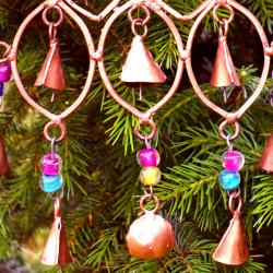 Chime, ovals in pyramid shape, recycled brass