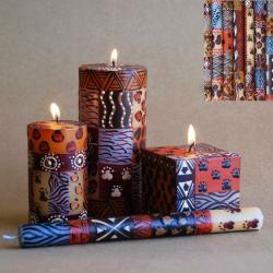 Hand painted candle in gift box, Uzima