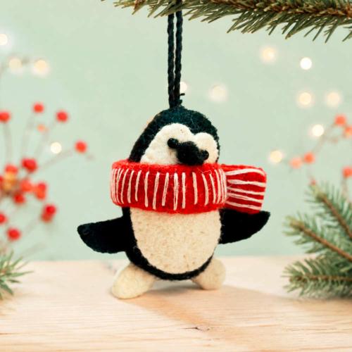 Hanging Decoration Handcrafted Felt Penguin 7x6cm