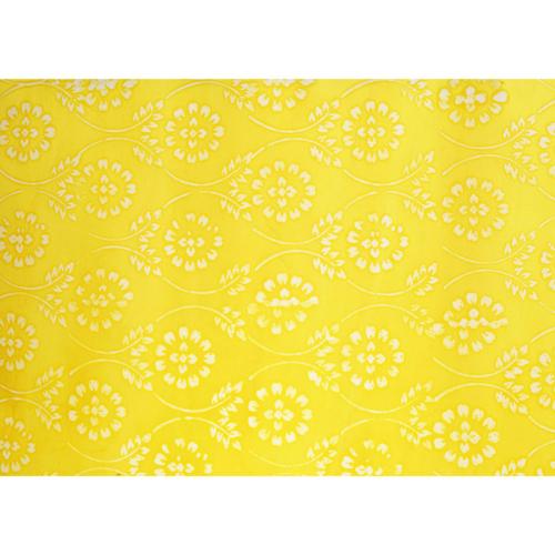 Handmade gift wrap, flowers on yellow