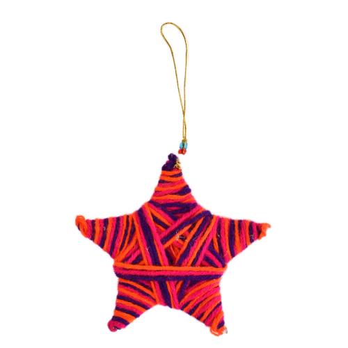 Wool hanging Christmas decoration Star multicoloured