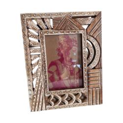 Photo Picture Frame Hand Carved Wood Cutout 4 x 6 inch Photo