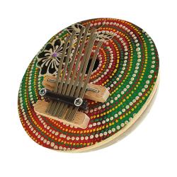 Coconut shell thumb piano, red & green 20cm