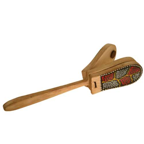 Wooden handled castanets dots design