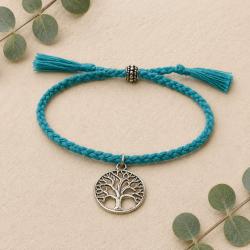 Bracelet tree of life silver colour charm