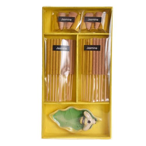 Jasmine Incense gift set with bee shaped holder, 18 x 10cm