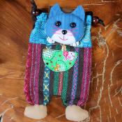 Shoulder purse, fabric, cat assorted colours 13 x 23cm **