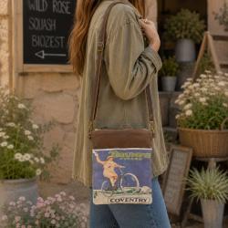 Crossbody Bag Recycled Tent Canvas, Triumph Cycles 22 x 27cm