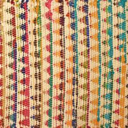 Chindi rag rug recycled cotton handmade multicoloured triangles 100x150cm