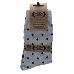 Socks Recycled Cotton / Polyester Stripes + Dots Grey Blue Shoe Size UK 7-11 Mens
