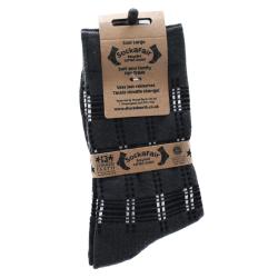 Socks Recycled Cotton / Polyester Squares Dark Grey Shoe Size UK 7-11 Mens