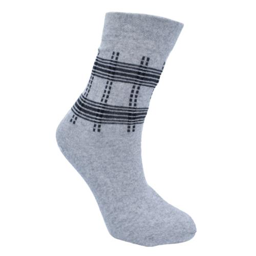 Socks Recycled Cotton / Polyester Squares Light Grey Shoe Size UK 3-7 Womens