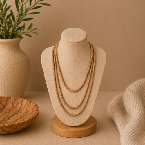 Necklace, Marocoto Seeds Brown 175cm