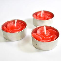 Scented t-lights x10 red roses, 21 x 9cm 