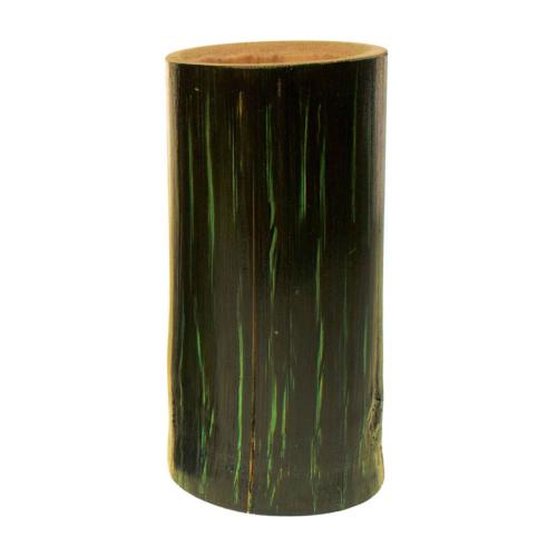 Single bamboo toothbrush holder/pencil pot green height 12cm
