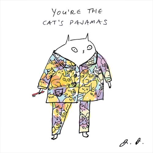 Greetings card "You're The Cat's Pajamas" 16x16cm