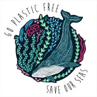 Greetings card "Go plastic free save our seas" 16x16cm