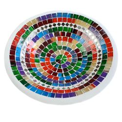 Bowl, mosaic, 30cm rainbow colours
