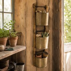 Planter / Storage Bins Retro Recycled Water Wheel Buckets