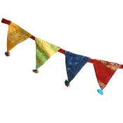 Garden flags/bunting, recycled fabric assorted colours
