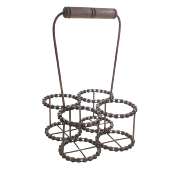 Wine bottle holder (4), recycled bike chain with handle