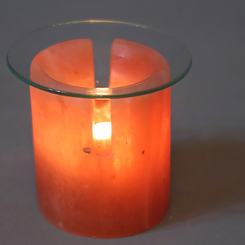 Himalayan salt cylinder oil burner approx 8.5cm **