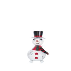 Lets Boogie Snowman Christmas ornament, dressed in a black hat, size 10x10x21cm