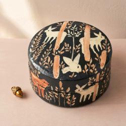 Trinket Box Round Papier Mâché Woodland Wardens 8cm