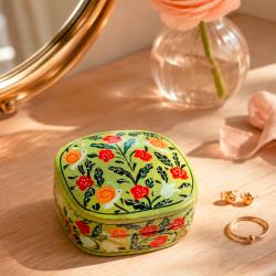 Trinket Box Papier Mâché Snails and Flowers 5.5 x 4.5cm