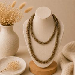 Necklace, Recycled Shrimp Net Beige 100cm