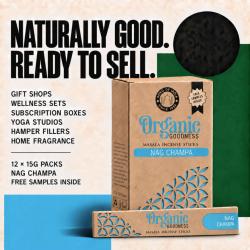 Organic goodness incense, nagchampa scented, box of 12