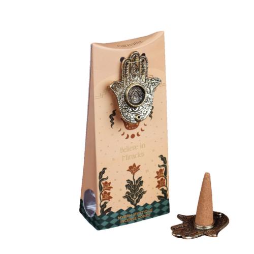 Incense Cones with Burner Carnatia Myrrh Mystique, Believe in Miracles
