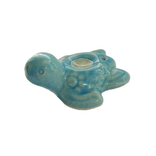 Incense Holder Ceramic Turtle Blue