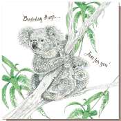 Greetings card, birthday hugs koala