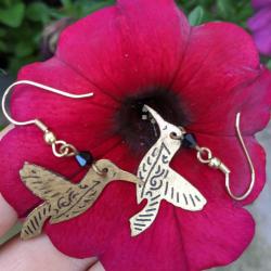 Earrings hummingbird