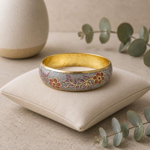 Bangle Floral Lilac with Small Red Flowers