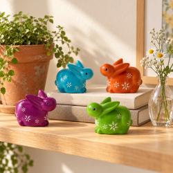 Kisii stone rabbits set of 6 assorted 7.5x6x4.5cm