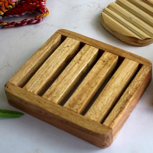 Wooden dish for soap shampoo and other solid bodycare bars 10x9x5
